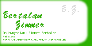 bertalan zimmer business card